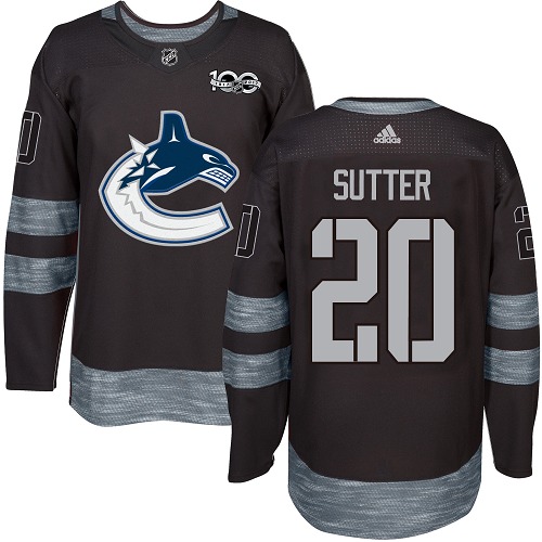 Adidas Canucks #20 Brandon Sutter Black 1917-100th Anniversary Stitched NHL Jersey - Click Image to Close